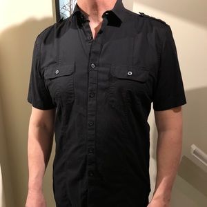 Alfani Fitted Mens Pilot Style Cotton Shirt